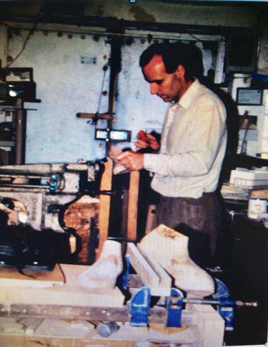 Bespoke orthopaedic shoemaker, Bill Bird, back in the 80s