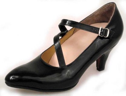 Criss cross strap shoe 50mm breasted heel