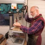 Bespoke shoemaker Bill Bird on the new heavy drill press