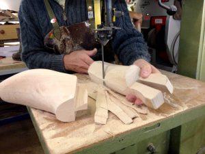 Bill Bird carves a boot tree - something that will double the life of the footwear.