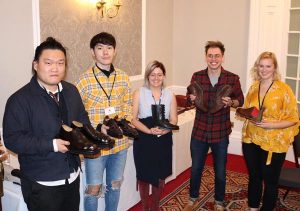 The David Xavier Student Bespoke Shoemaking Award entrants with their shoes.