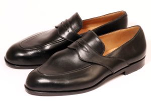 Bespoke Black Penny Loafers for Bunions from Bill Bird Shoes in the Cotswolds