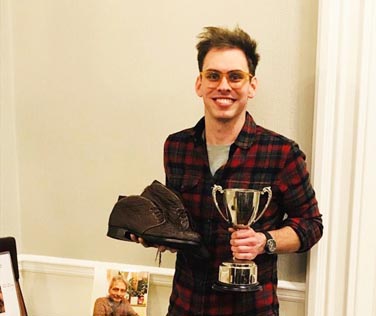 Apprenetice shoemaker George Paish from Bill Bird Shoes in the Cotswolds scoops prestigious award