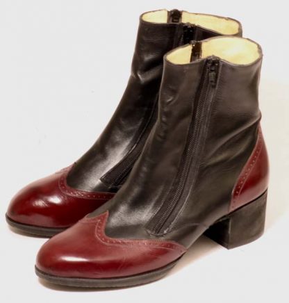 Ladies ankle boots with double zip for drop foot caused by a stroke