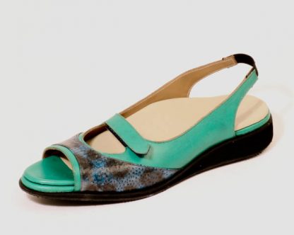 Womens sling backs with fish skin for very narrow feet