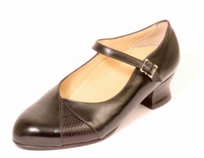 Womens strap courts with lizard inlay for bunions